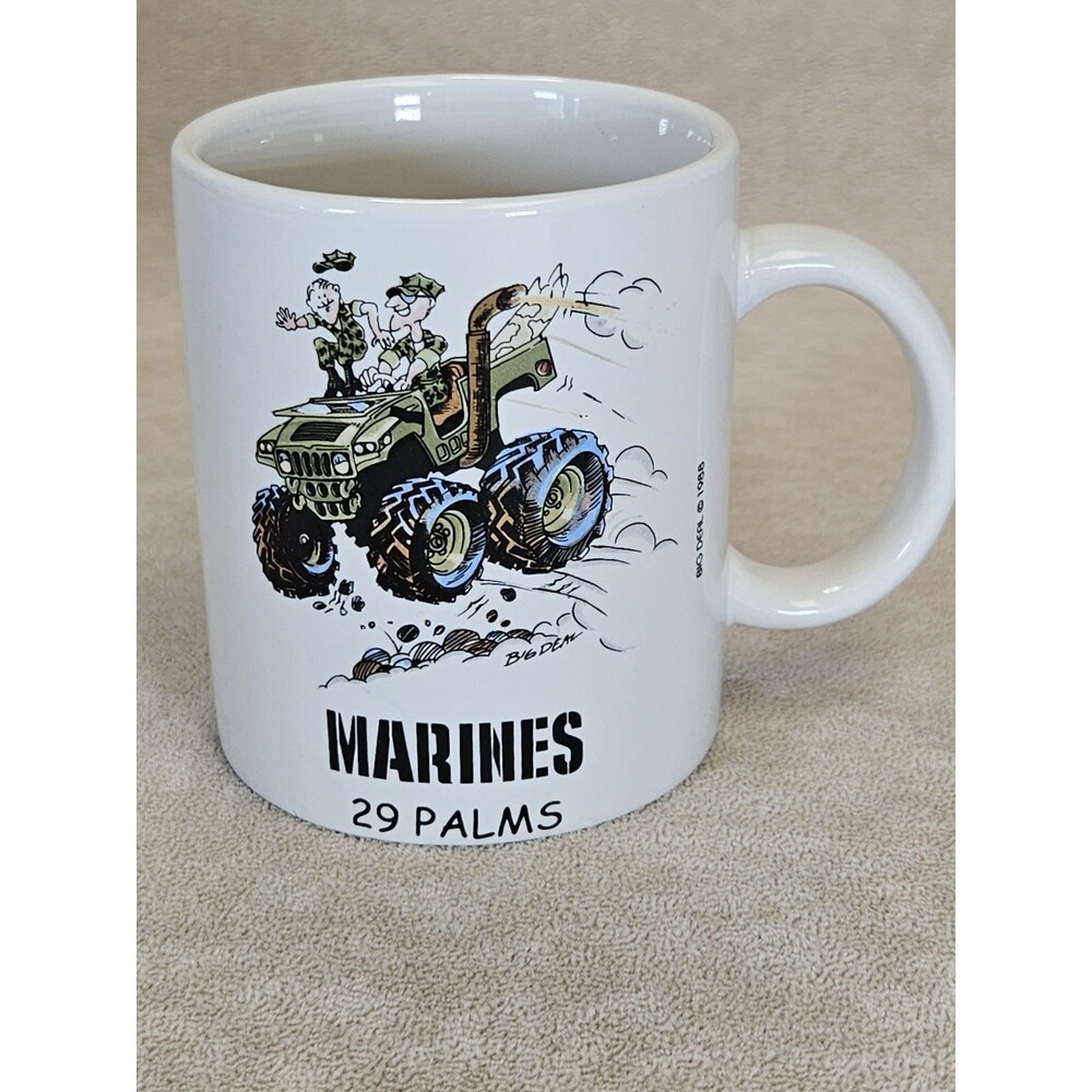 Vintage 1988 USMC 29 Palms Big Deal Coffee Mug Marines Military Marine Corps